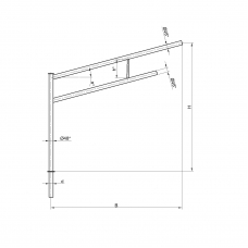 Консольный кронштейн двухрожковый К37-1,5-1,5-1-1